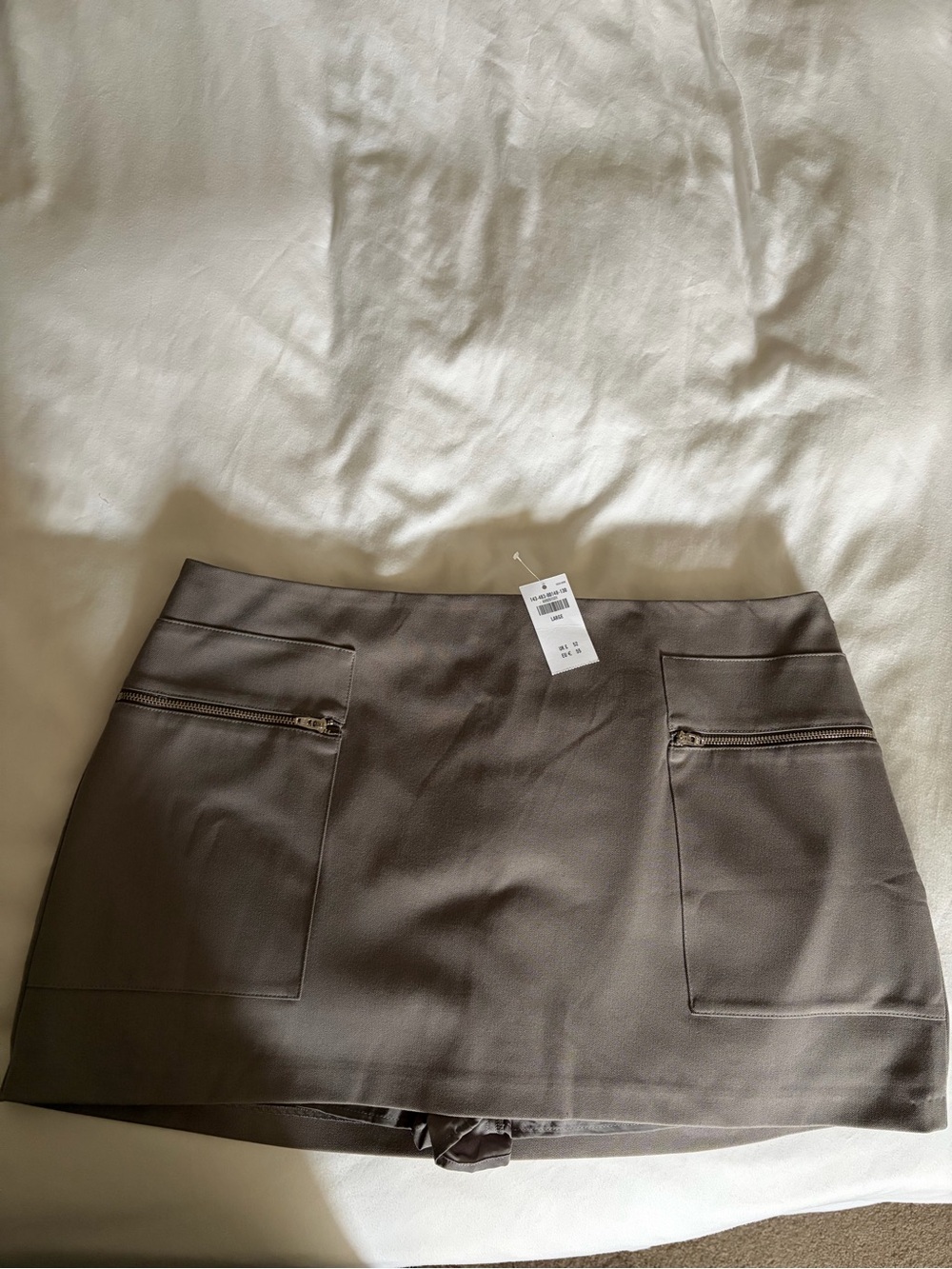 Abercrombie & Fitch Taupe Mini Skort with Zip Pockets